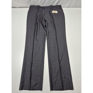 Galante Dress Pants Mens 44x36 Gray Wool Flat Front Straight Italy Unhemmed NWT